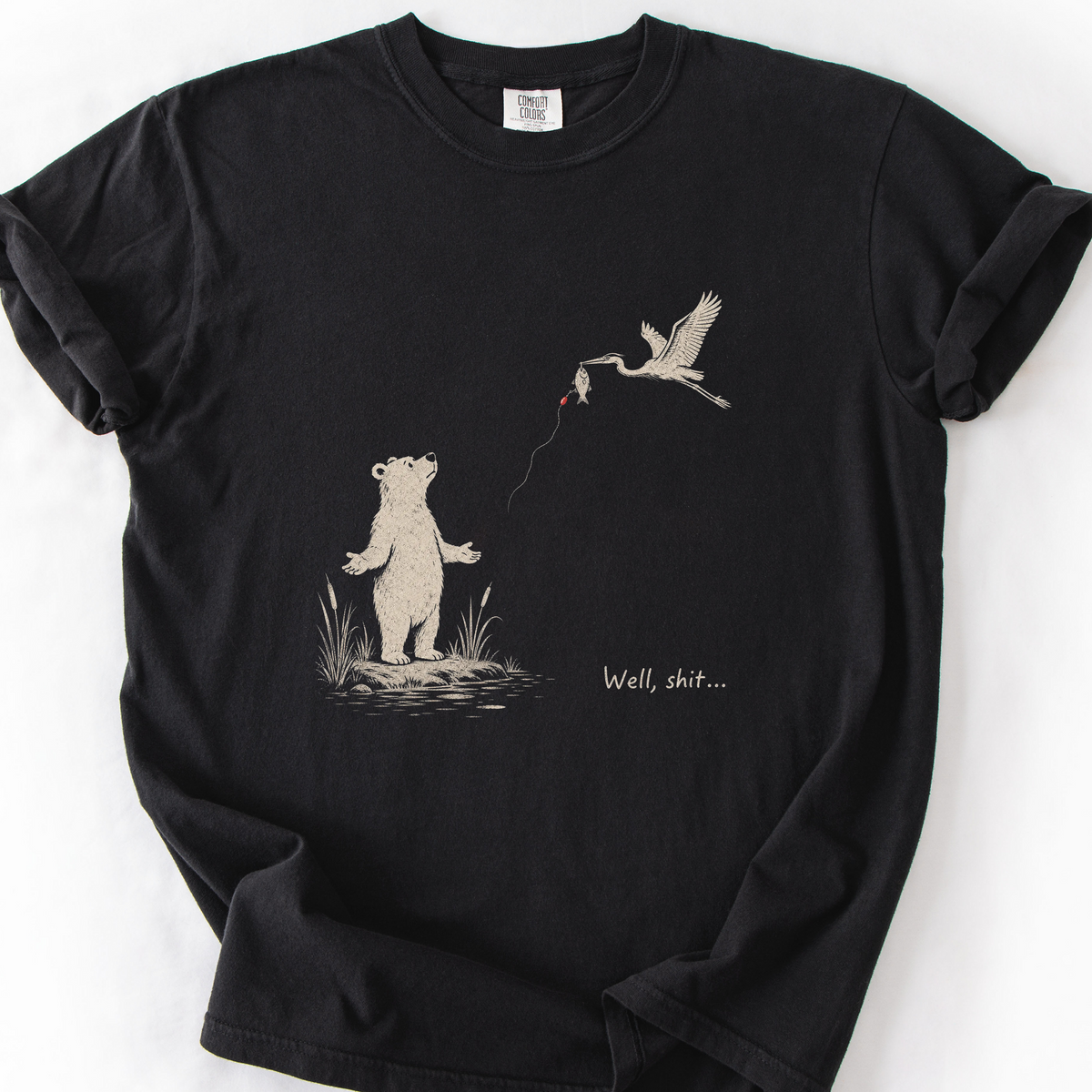 Well Shit Bear T-Shirt — Black