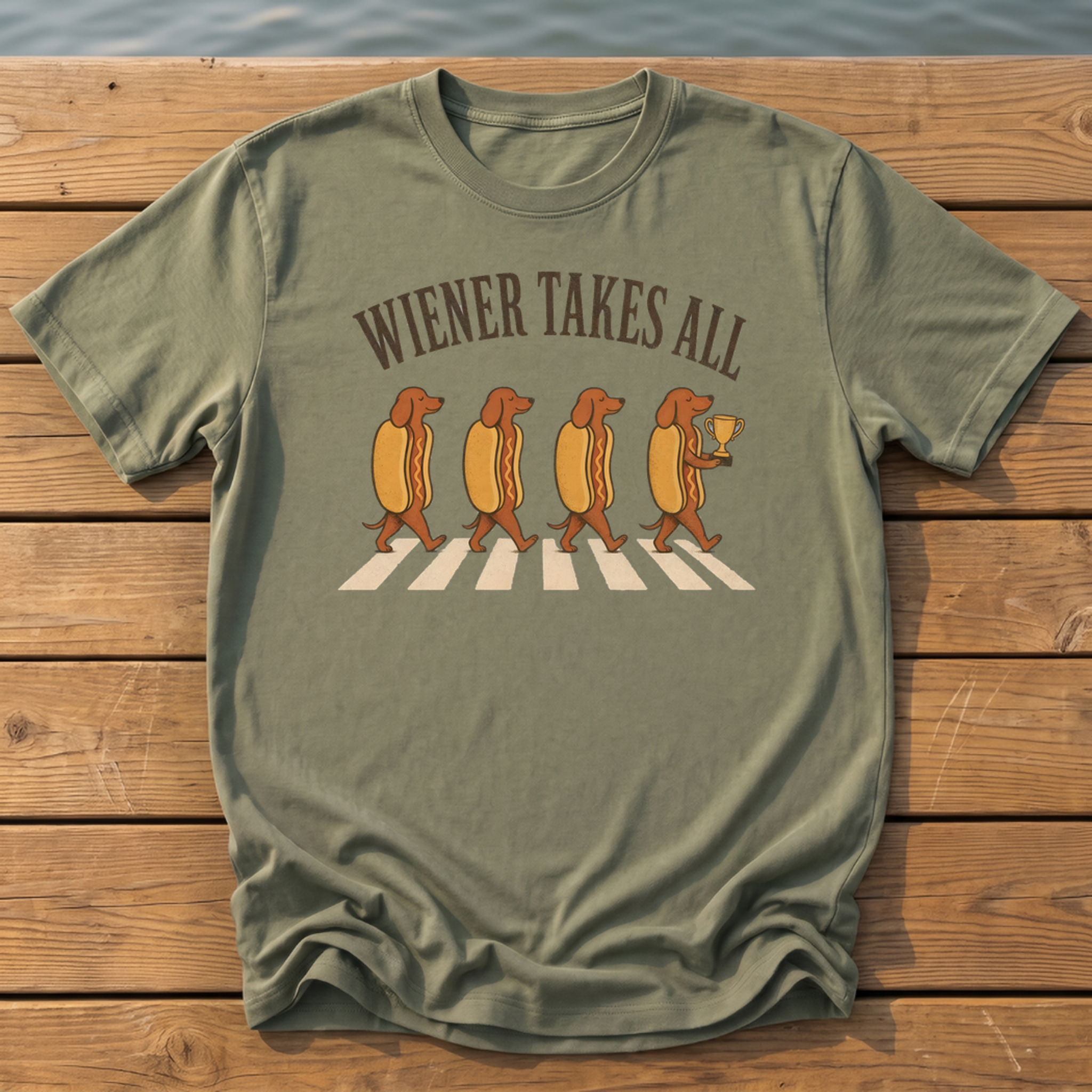 wiener takes all T-Shirt — Moss