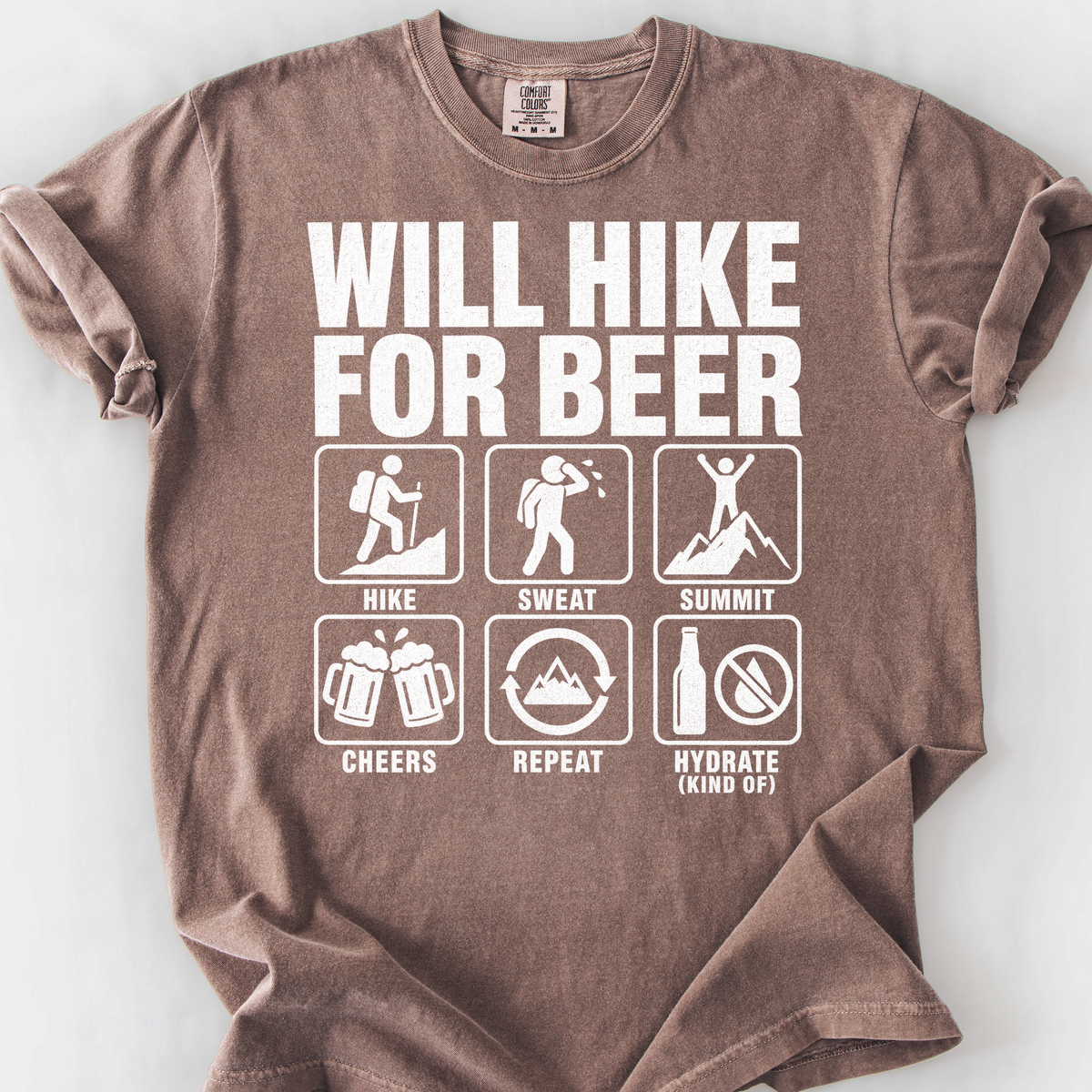 Will Hike For Beer T-Shirt — Espresso