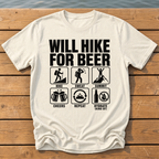 Will Hike For Beer T-Shirt — Ivory