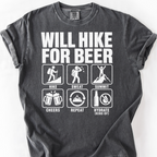 Will Hike For Beer T-Shirt — Pepper