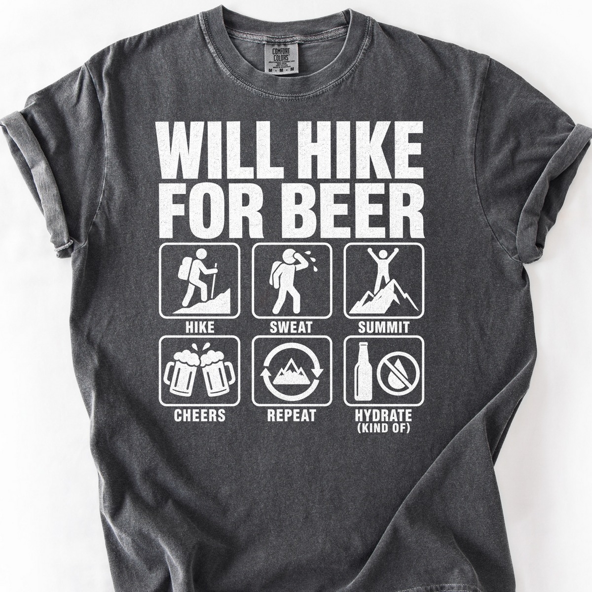 Will Hike For Beer T-Shirt — Pepper