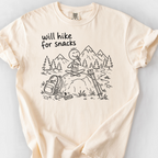 Will Hike For Snacks T-Shirt — Ivory