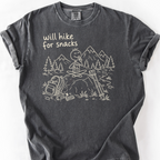 Will Hike For Snacks T-Shirt — Pepper