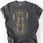 Woodcut Meese River Crossing T-Shirt — Pepper