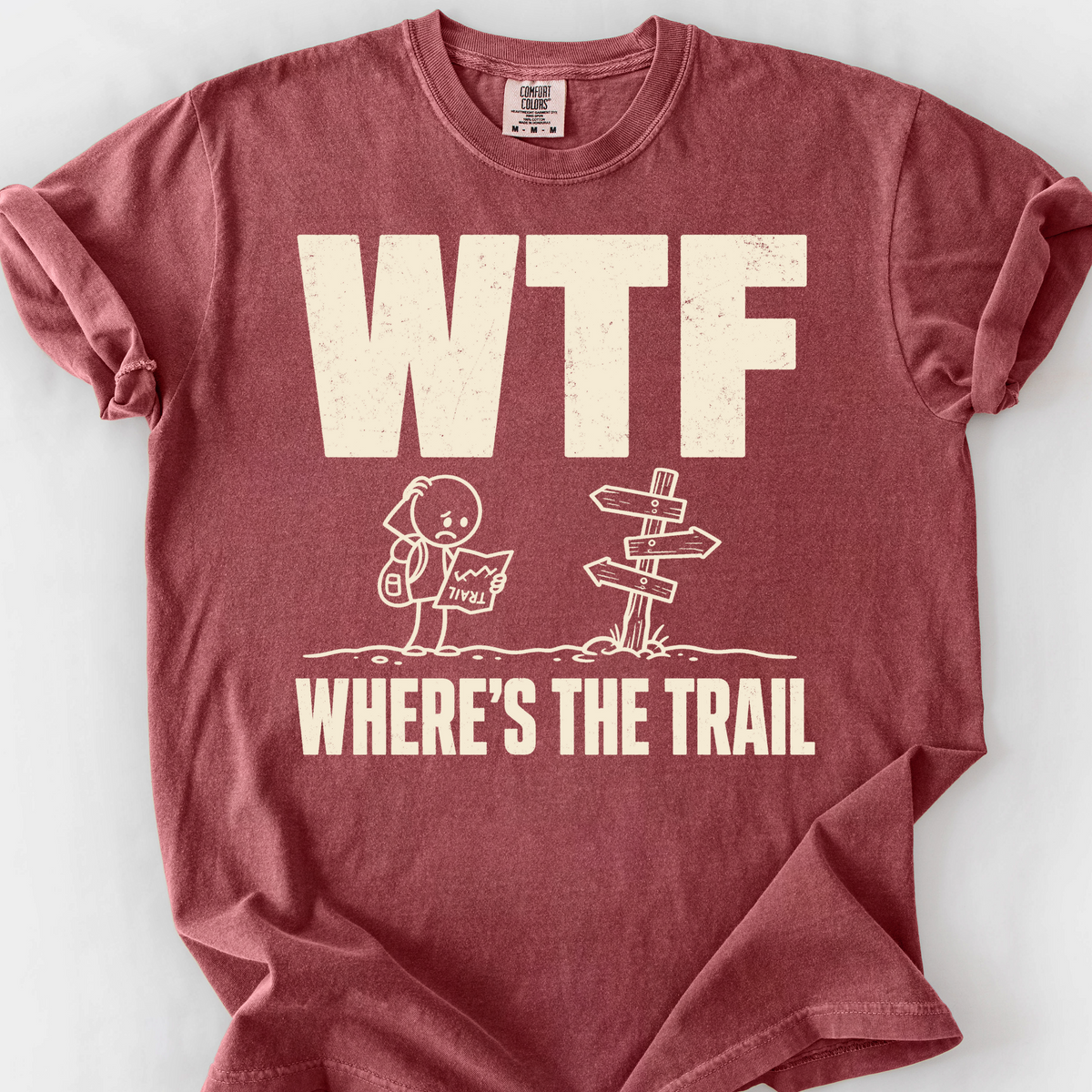 Wtf Wheres The Trail T-Shirt — Brick