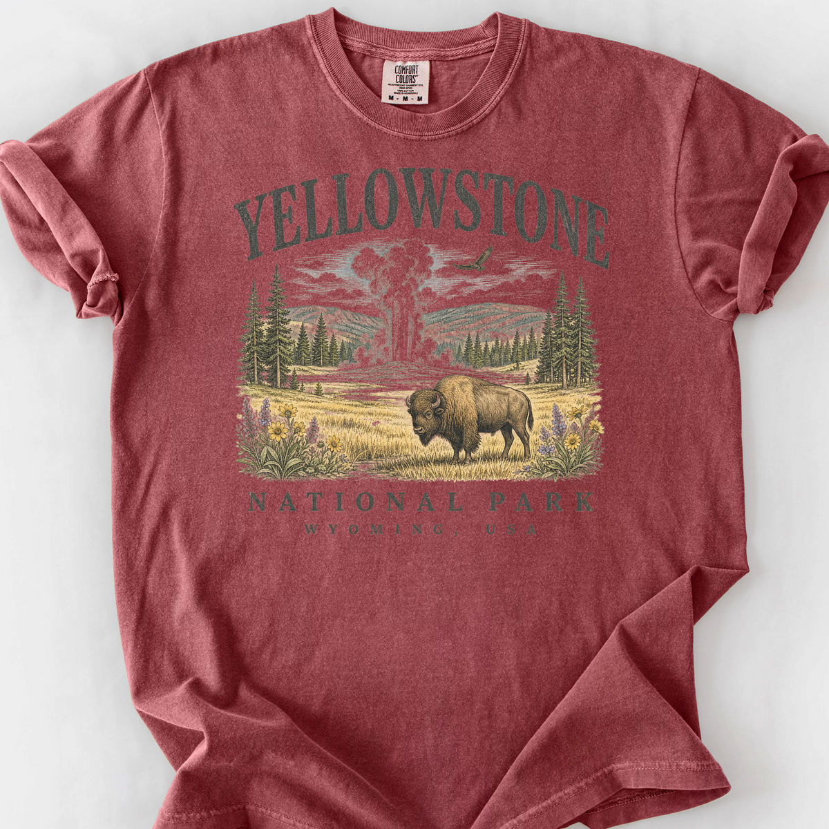 Yellowstone National Park T-Shirt — Brick