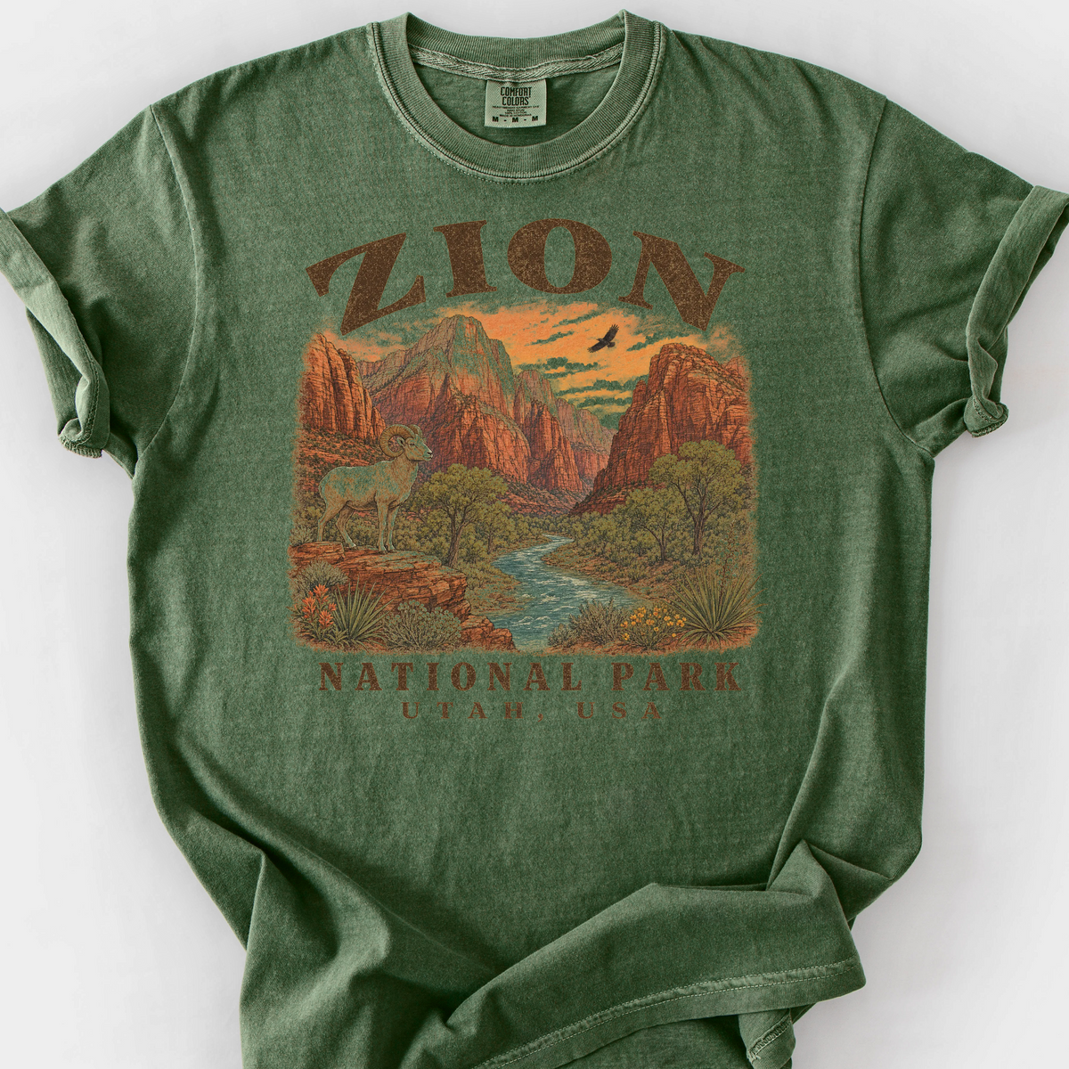 Zion National Park T-Shirt — Moss